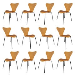 Twelve Arne Jacosen For Fritz Hansen Series Seven Chairs