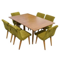 Russel Wright For Conant Ball Dining Table And Six Chairs