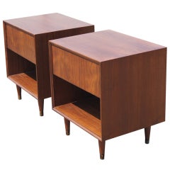 Pair Of Walnut End Tables Nightstands