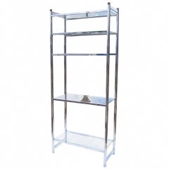 Chrome And Glass Modernist Etagere Shelf Unit 1