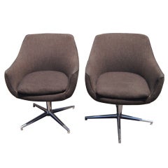 Pair Of Mid Century Scandinavian Lounge Chairs 1