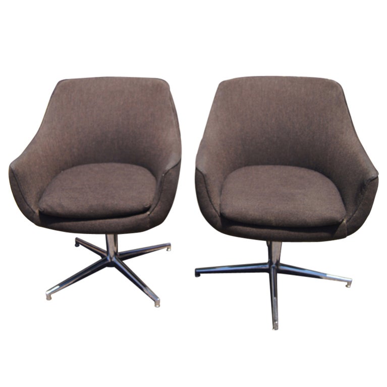 Pair Of Mid Century Scandinavian Lounge Chairs