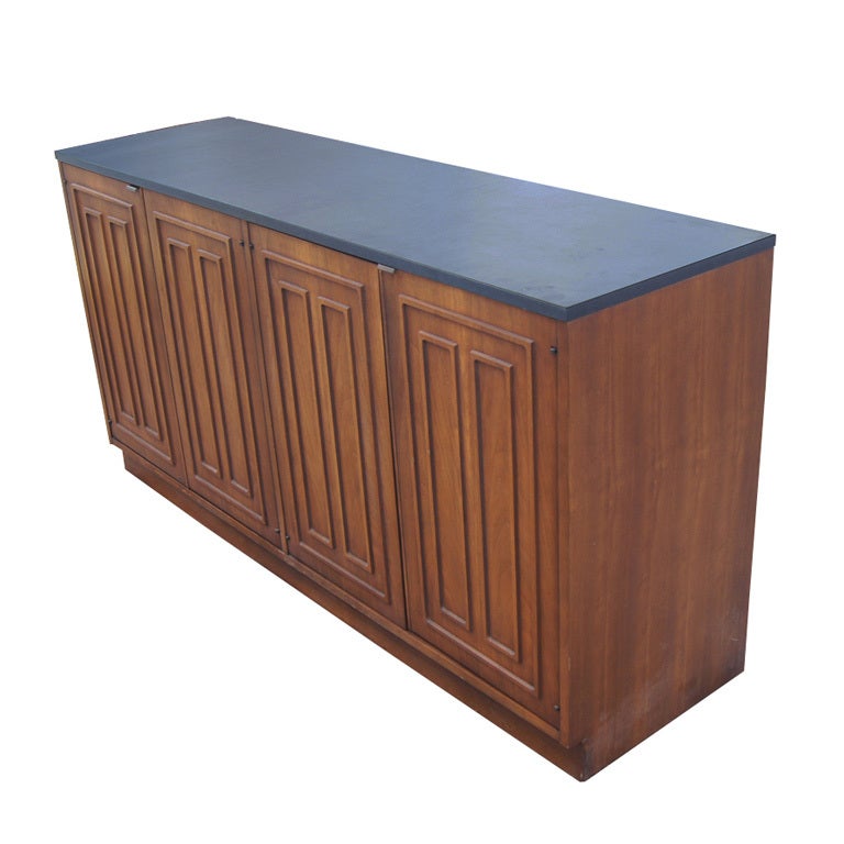 Broyhill Sculptra Walnut And Slate Buffet Chest