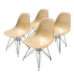 Four Eames For Herman Miller Yellow Fiberglass Side Chairs