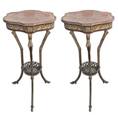 Pair of Empire Revival Hoof Foot Guéridon Tripode Tables