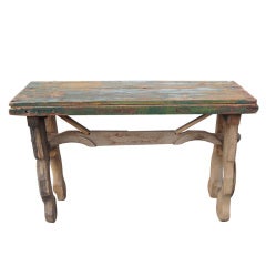 Antique Wooden Mexican Console Table 