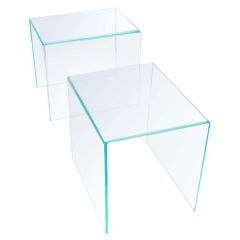 Pair Of Mid Century Modern Acrylic Side End Tables