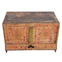 Rustic Moroccan Painted Chest Or Trunk