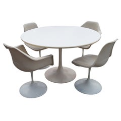 Vintage Saarinen Style Tulip Dining Set Table and Chairs