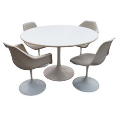 Saarinen Style Tulip Dining Set Table and Chairs