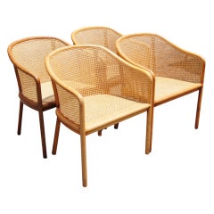 Four Ward Bennett For Brickel Cane Side Chairs