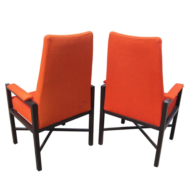 Mid-Century Modern Pair of Roger Sprunger Jack Larsen Dunbar Guest Chairs For Sale