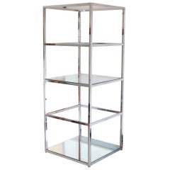 Milo Baughman Chrome And Glass Etagere 6