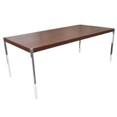 Richard Schultz For Knoll Walnut And Chrome Table Desk