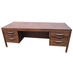 Mid Century Jens Risom Walnut Executive Desk