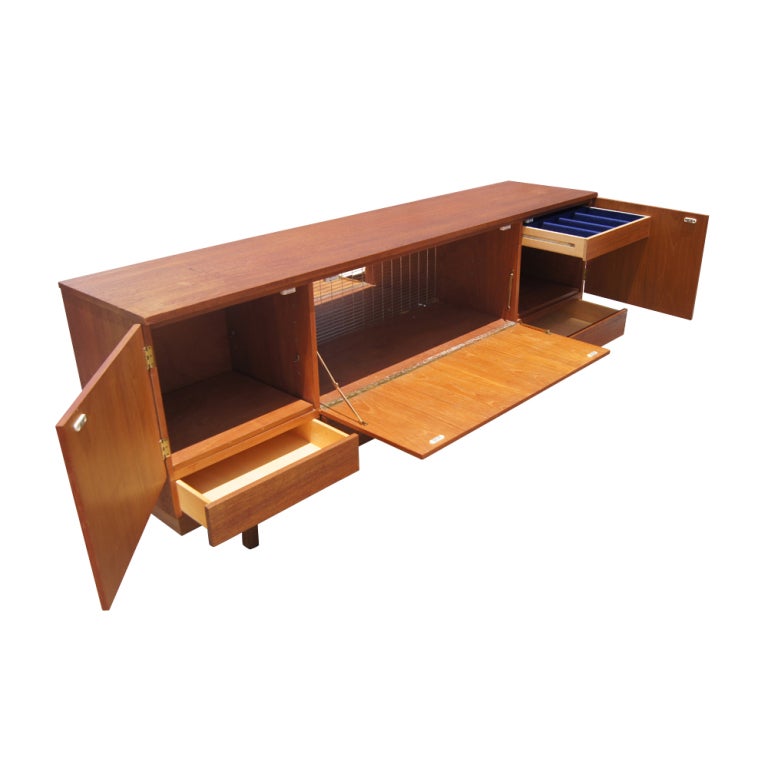 Scandinavian Teak Buffet Credenza Bar