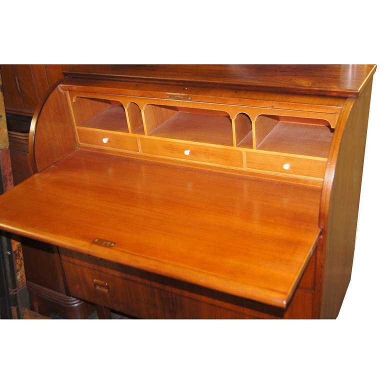 Swedish Rosewood Roll Top Cylinder Desk