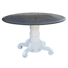 Round Granite And Wooden Dining Table 4
