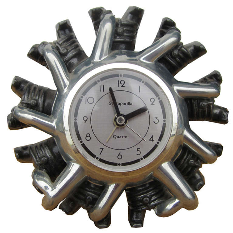 Sarsaparilla Designs Art Deco Revival Radial Engine Clock at 1stDibs sarsaparilla clock