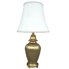 Retro Marbro Ribbed Brass Lamp  