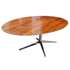 Florence Knoll For Knoll Large Oval Rosewood Table Desk