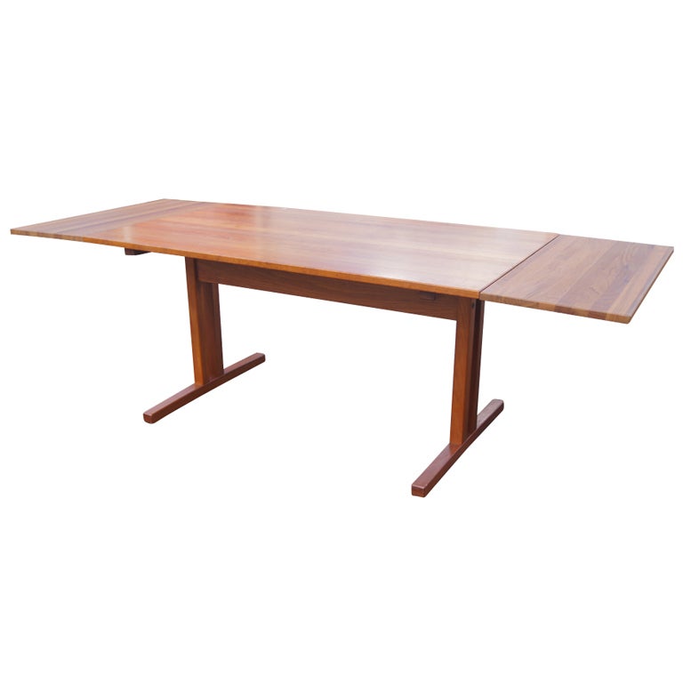 Mid Century Modern Teak Extension Dining Table For Sale