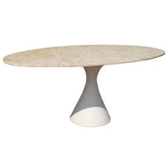 Mid Century Hollen Oval Marble Dining Table