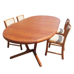 Scandinavian Teak Dining Table And Four Chairs