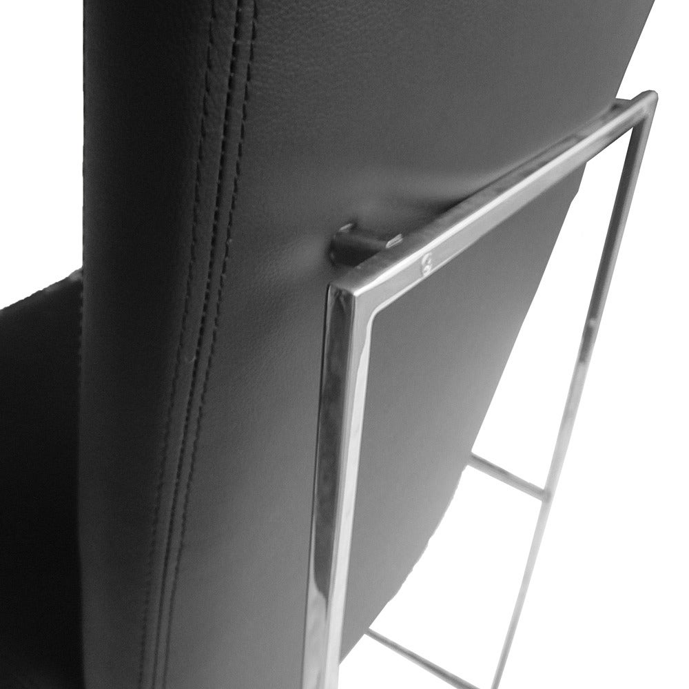 1 High Back Leather and Chrome Chair  designed by Milo Baughman 1
