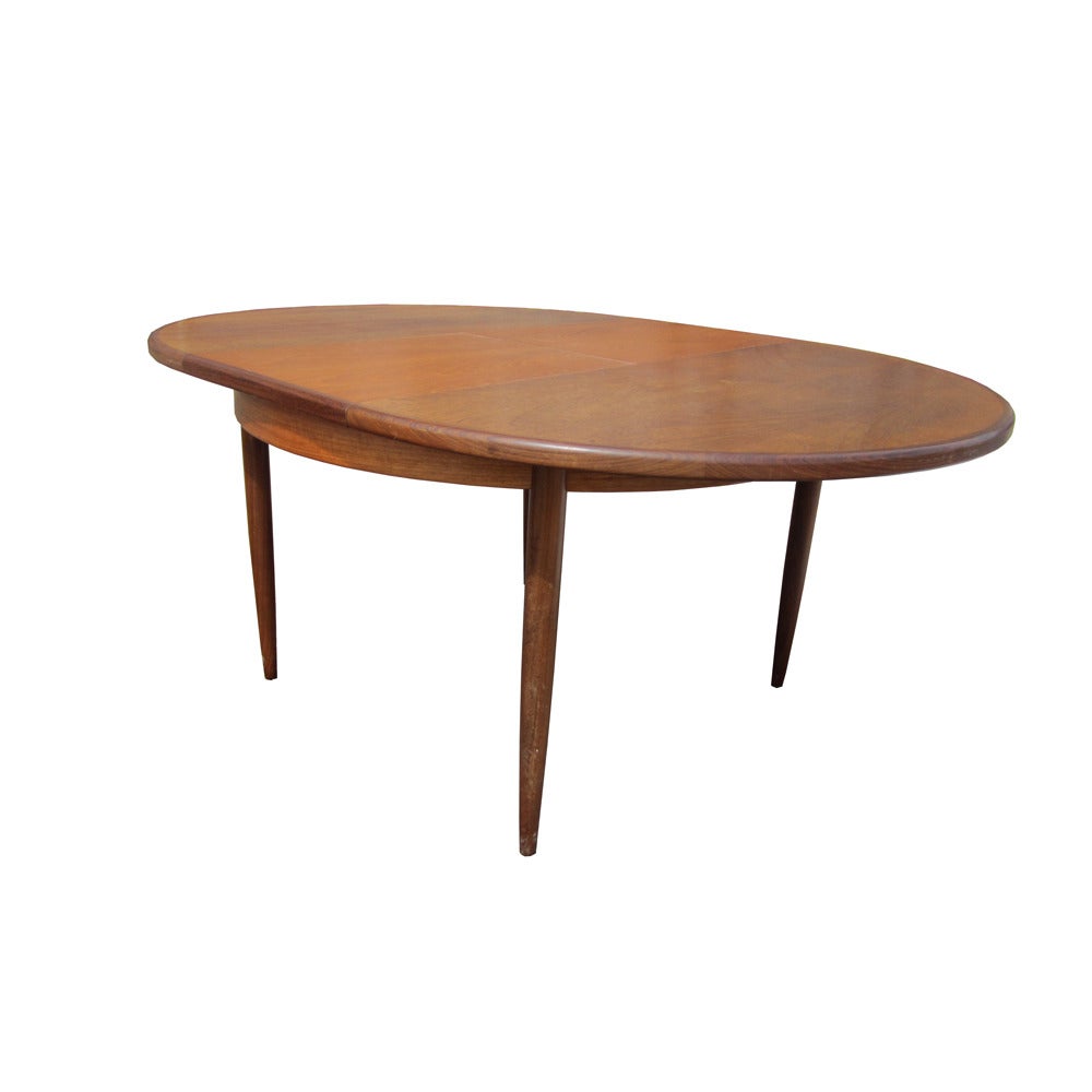 Vintage Danish Extendable Teak Oval Table by Kofod-Larsen For Sale
