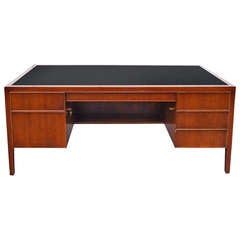 Retro Stow Davis Leather Top Wood Desk