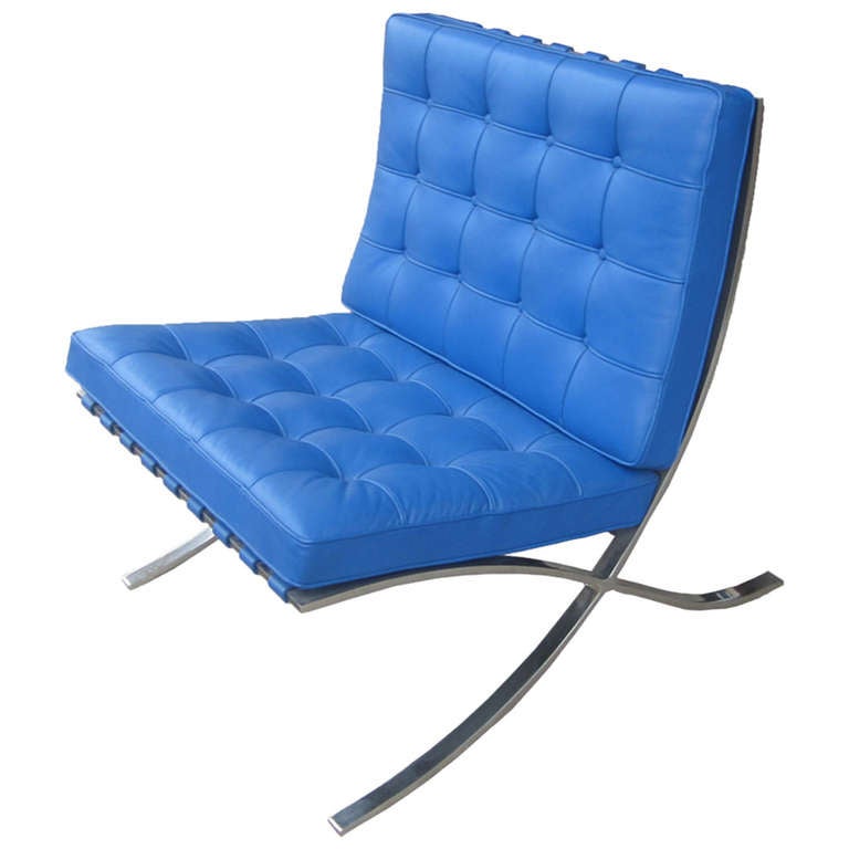 Blue barcelona chair discount