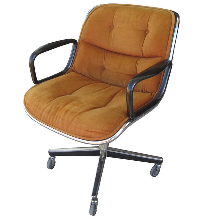 pollock for knoll tan-brown executive office chair at 1stdibs pollock for knoll tan-brown executive office chair at 1stdibs