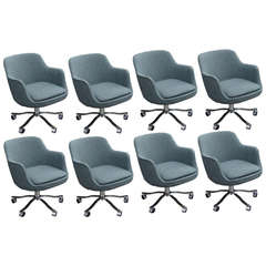 Nicos Zographos Set of Eight Chairs with Gray Upholstery 12