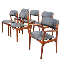  Six Vintage Danish Erik Buch Teak Chairs for Oddense Maskinsnedkeri 