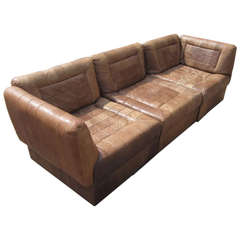 Percival Lafer Modular Sectional Leather Sofa