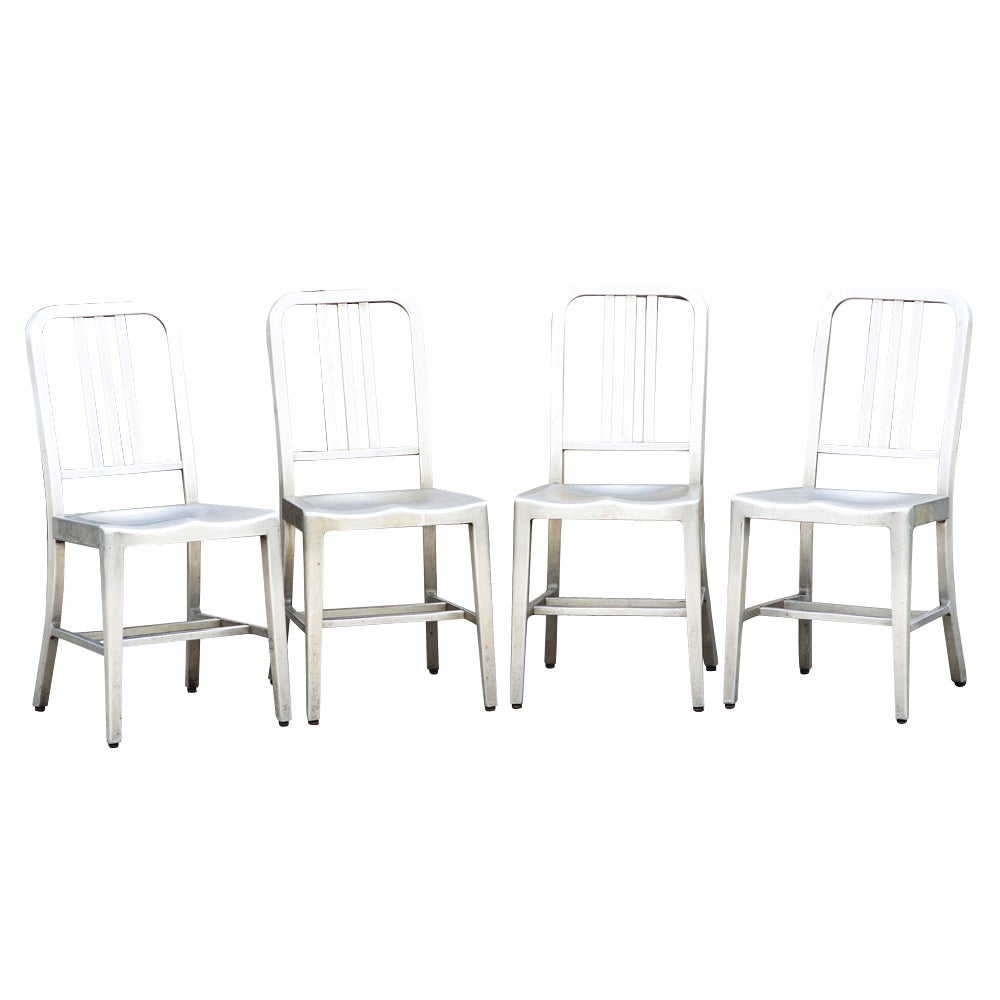 Four General Fireproofing Aluminum Side Chairs  60% Sale