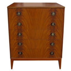 Mid Century Walnut Five Drawer Dresser