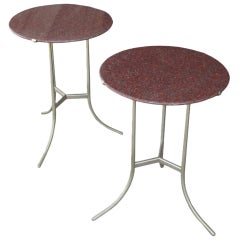 Retro Cedric Hartman Pair of Granite Side Tables