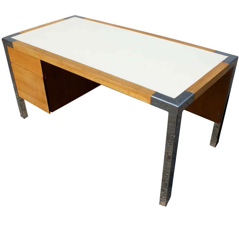 American Thonet USA Oak and Chrome Desk