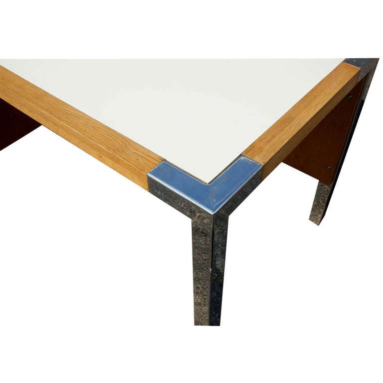 Thonet USA Oak and Chrome Desk 1