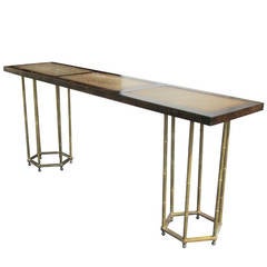 Vintage Brass Faux Bamboo Console 4