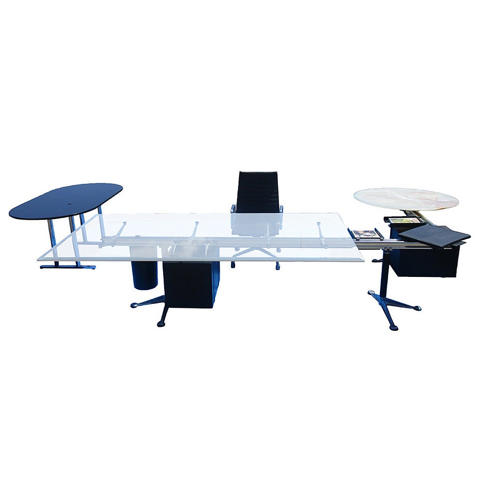 U-förmiger Burdick-Schreibtisch für Herman Miller mit schwebendem Tisch