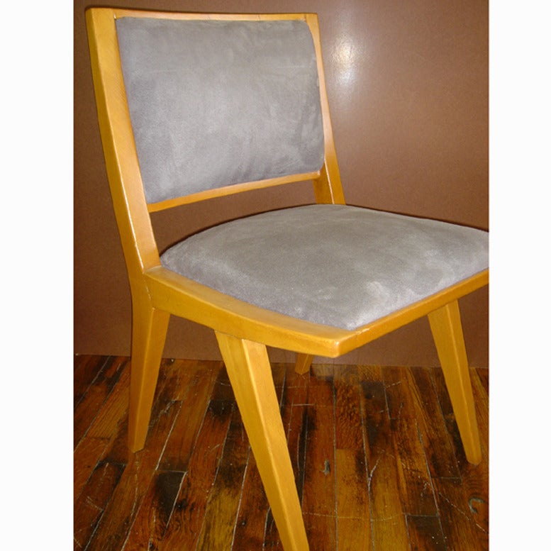 Mid-Century Modern Four Restored Jens Risom Dining Side Chairs For Sale