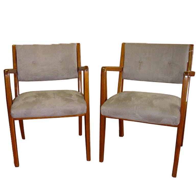 Two Restored Jens Risom Side Armchairs For Sale