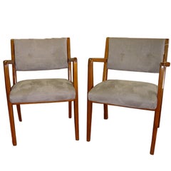 Two Restored Jens Risom Side Armchairs