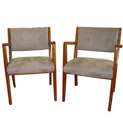 Two Restored Jens Risom Side Armchairs 2