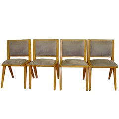 Retro Four Restored Jens Risom Dining Side Chairs