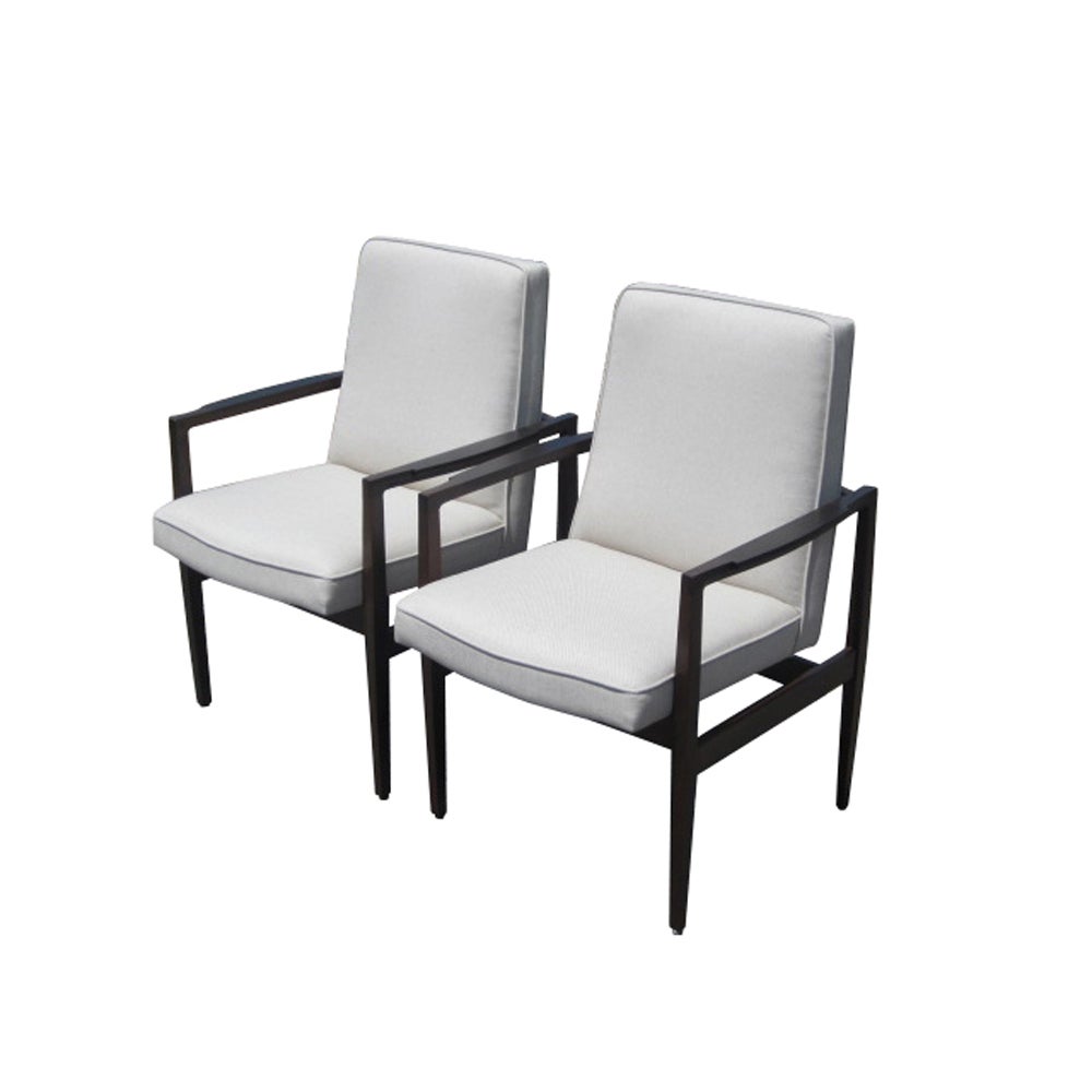 Pair of Jens Risom Style Arm Lounge Chairs For Sale