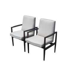 Retro Pair of Jens Risom Style Arm Lounge Chairs